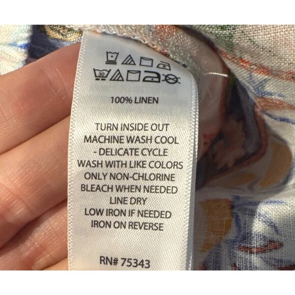 C&C California Colorful Linen Shorts Women’s Size XL Tropical Palm Parrots Boho - Picture 7 of 7